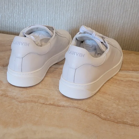 Lanvin DDB0 white Leather Sneakers MSRP $650